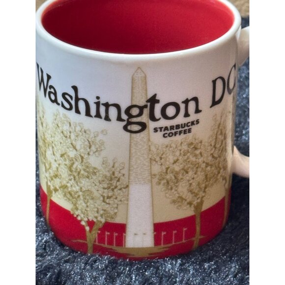 Starbucks Washington DC Collector Mug 16 Oz White & Red Ceramic 2012 Series - Picture 3 of 7